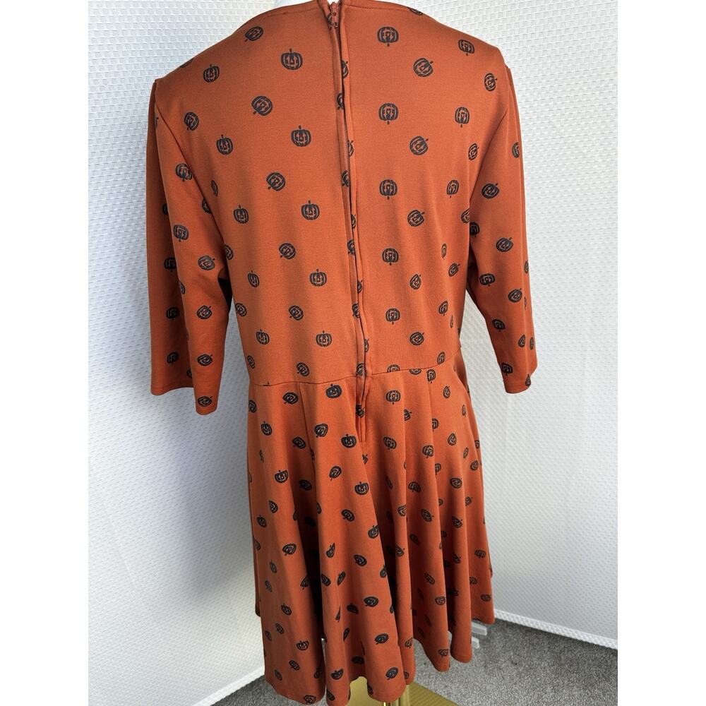 Unique Vintage brand Halloween Pumpkin Jack-o'-lantern dress XL 1x 16 - Picture 11 of 15